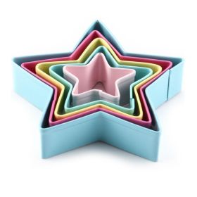 3D Star Shape Cookie Cutter Molds Set of 5