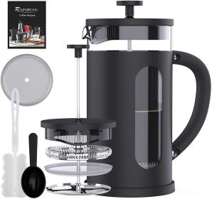 French Press Coffee Tea Maker; with 4 Level Filtration System