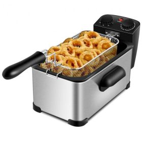 Electric Stainless Steel Deep Fryer with Timer ~ 3.2 Quart