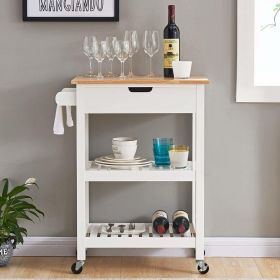 conifferism Rolling Island Storage Cart (White)