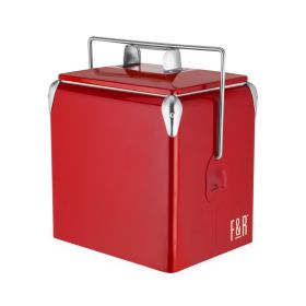 Red Vintage Metal Cooler by Foster & Rye™