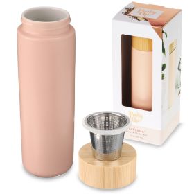 Tatyana Ceramic To-Go Infuser Mug in Coral by Pinky Up