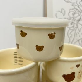 Children's Ceramic Bowl with lid (Option: Yellow Full Printed Squirrel)