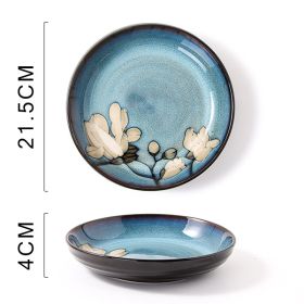 Hand Painted Ceramic Plate (Option: Magnolia Deep Plates)