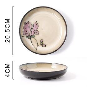 Hand Painted Ceramic Plate (Option: Mulan Purple Deep Plates)