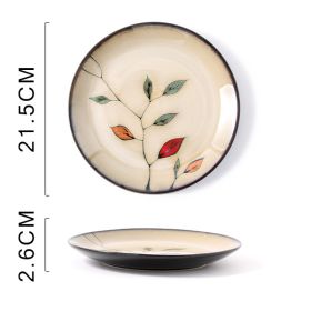 Hand Painted Ceramic Plate (Option: Colored Leaves Plate Dish)