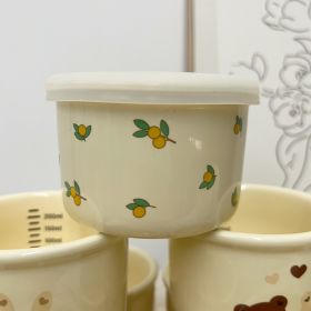 Children's Ceramic Bowl with lid (Option: Yellow Olive)