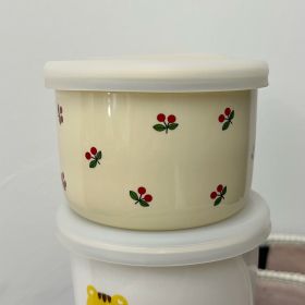Children's Ceramic Bowl with lid (Option: Yellow Cherry)